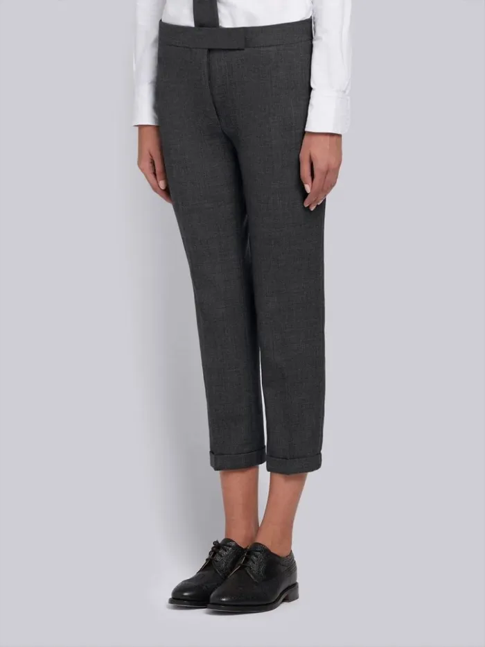 2ply Wool Fresco Lowrise Skinny Trouser Dark Grey Women Thom Browne Trousers