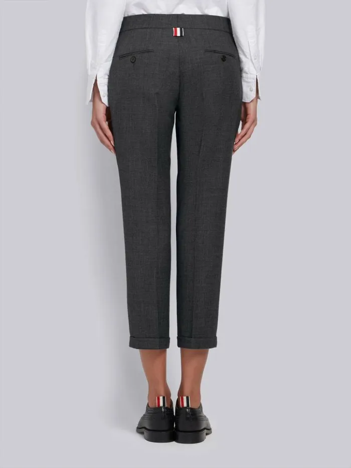 2ply Wool Fresco Lowrise Skinny Trouser Dark Grey Women Thom Browne Trousers