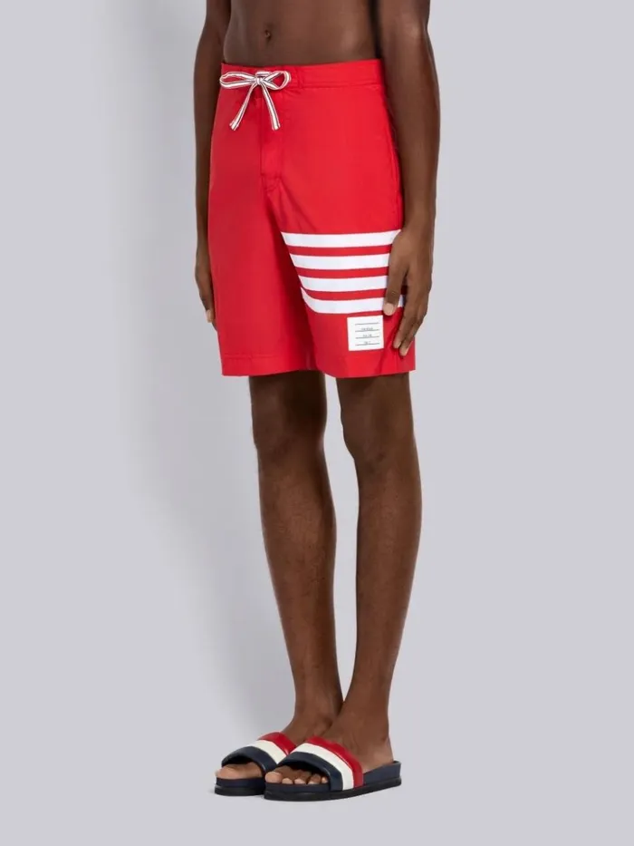 4bar Swim Tech Board Short Red Men Thom Browne Swimwear