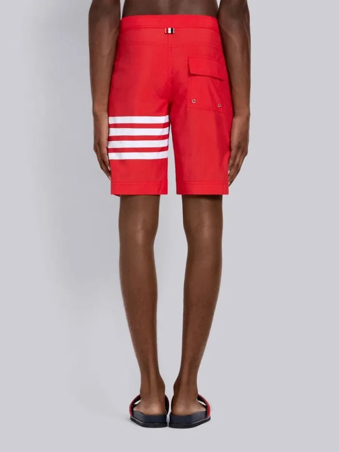 4bar Swim Tech Board Short Red Men Thom Browne Swimwear