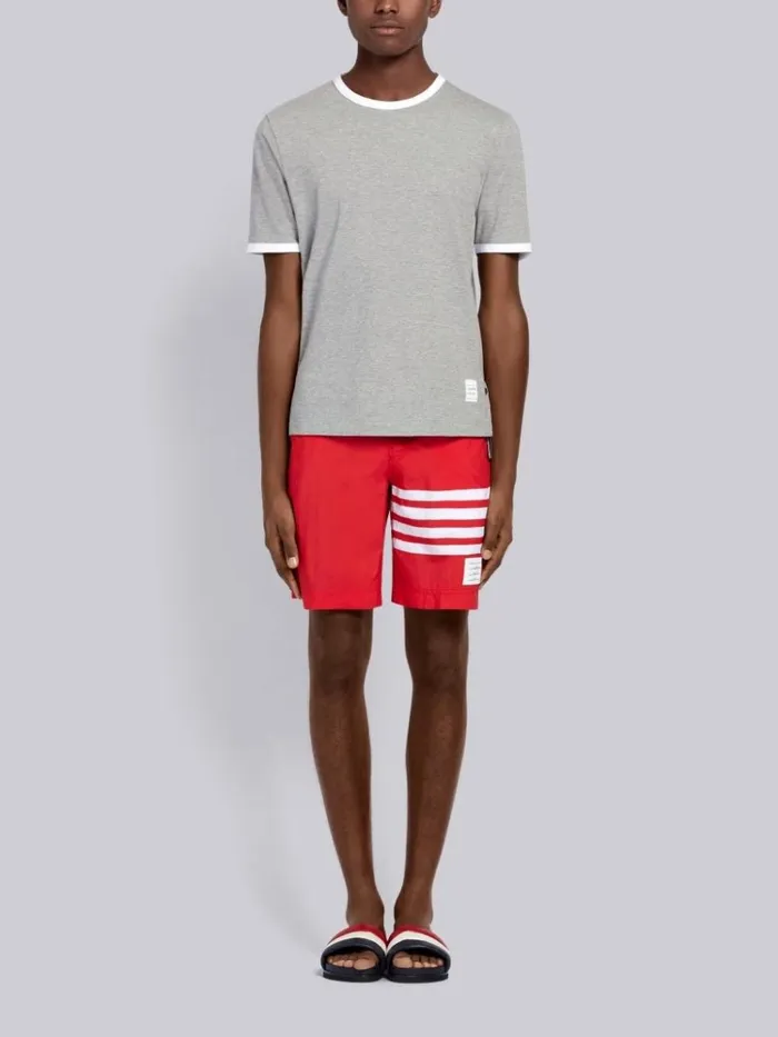 4bar Swim Tech Board Short Red Men Thom Browne Swimwear