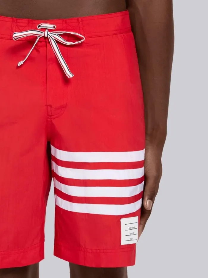4bar Swim Tech Board Short Red Men Thom Browne Swimwear