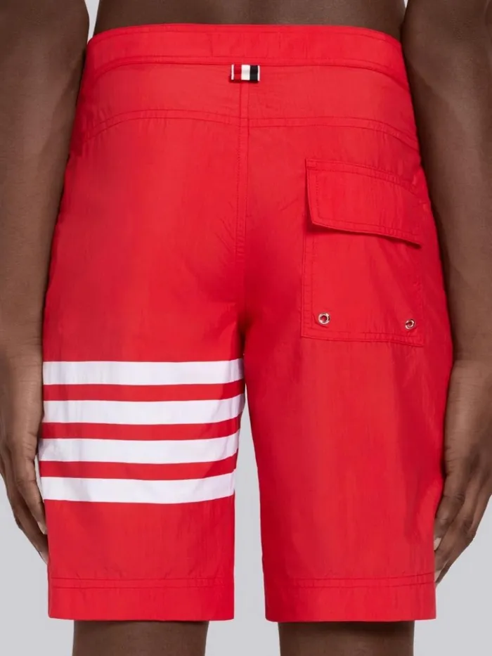 4bar Swim Tech Board Short Red Men Thom Browne Swimwear