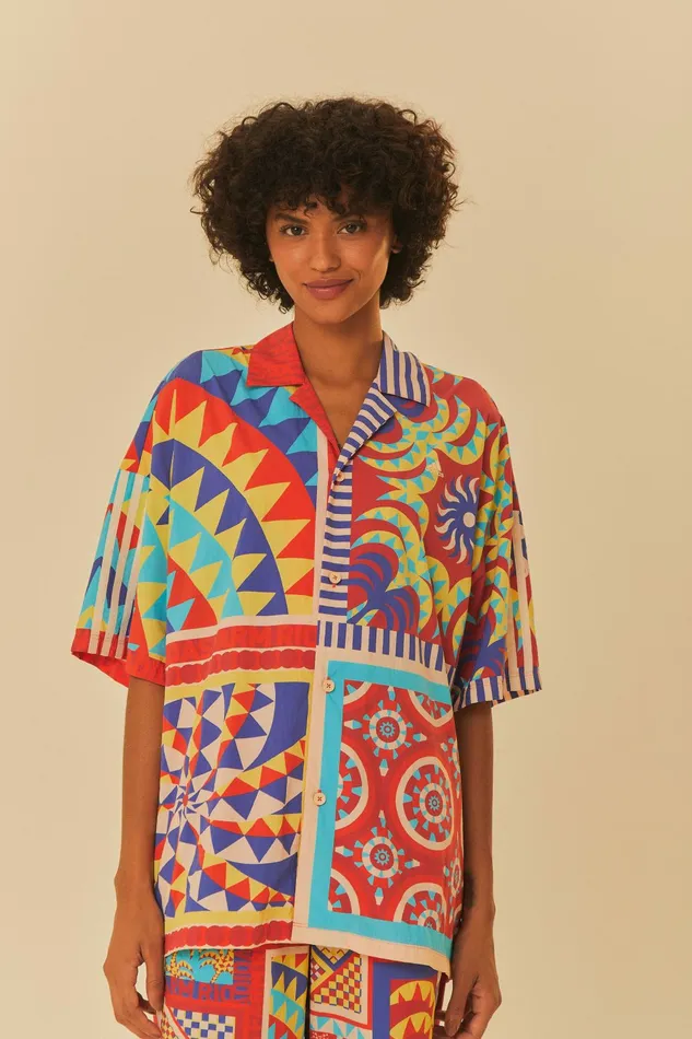 Adidas Farm Solar Kaleidoscope Blue Top Women FARM Rio Crop Tops