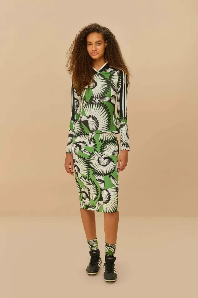 Adidas Toucan Wings Midi Dress Crew Green Women FARM Rio Midi Dresses Adidas Toucan Wings Midi Dress Crew Green Women FARM Rio Midi Dresses