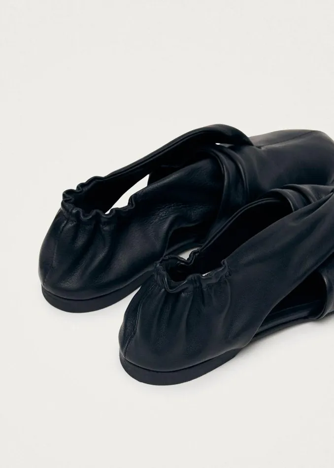 Alaula Black Leather Ballet Flats Women ALOHAS Ballet Flats