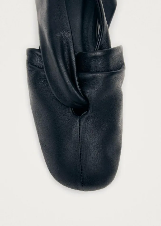 Alaula Black Leather Ballet Flats Women ALOHAS Ballet Flats