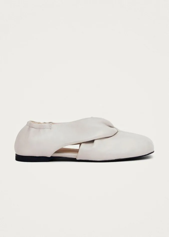 Alaula Light Grey Leather Ballet Flats Women ALOHAS Ballet Flats
