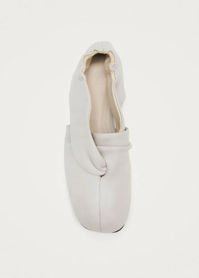 Alaula Light Grey Leather Ballet Flats Women ALOHAS Ballet Flats