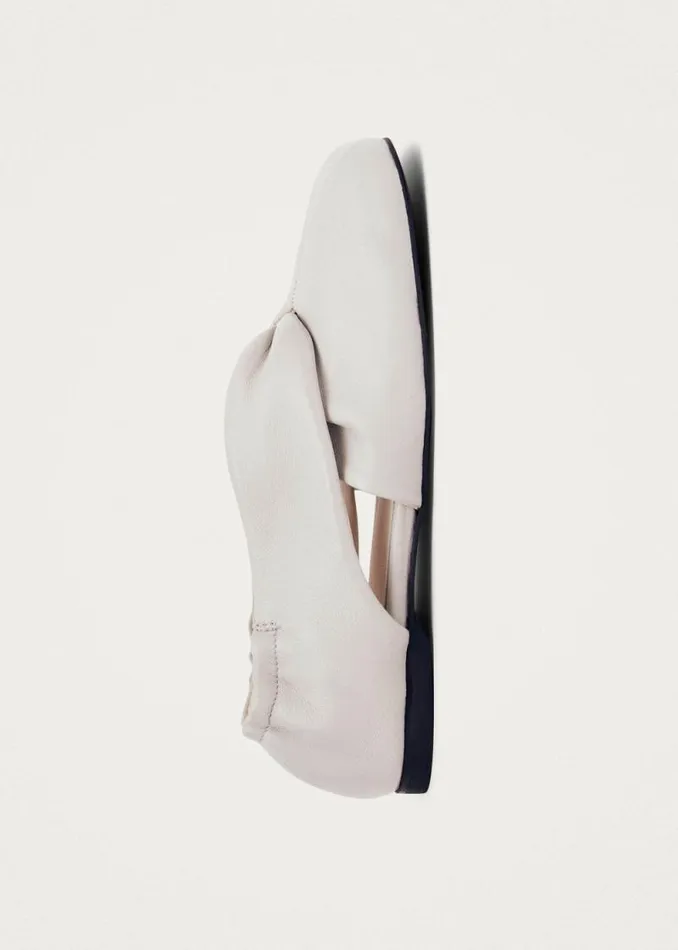 Alaula Light Grey Leather Ballet Flats Women ALOHAS Ballet Flats