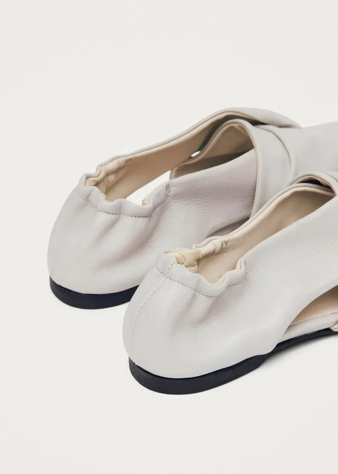 Alaula Light Grey Leather Ballet Flats Women ALOHAS Ballet Flats