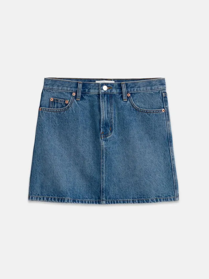 Alex Mill Andie Mini Skirt In Denim Copenhagen Medium Wash Women Dresses Skirts