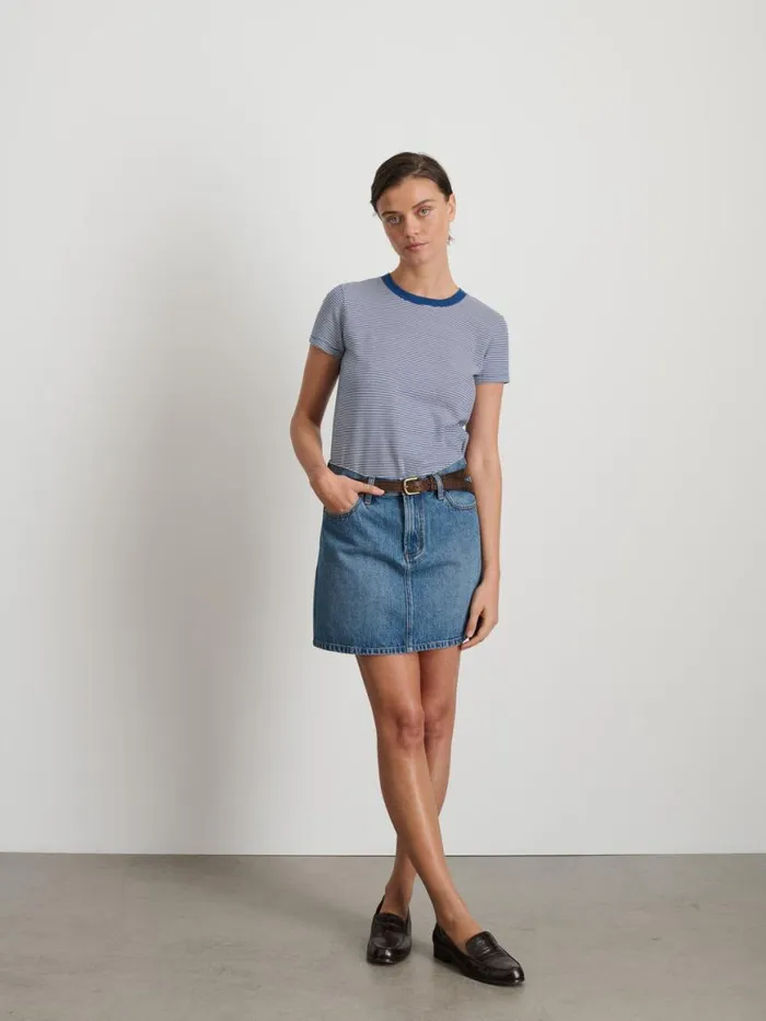 Alex Mill Andie Mini Skirt In Denim Copenhagen Medium Wash Women Dresses Skirts