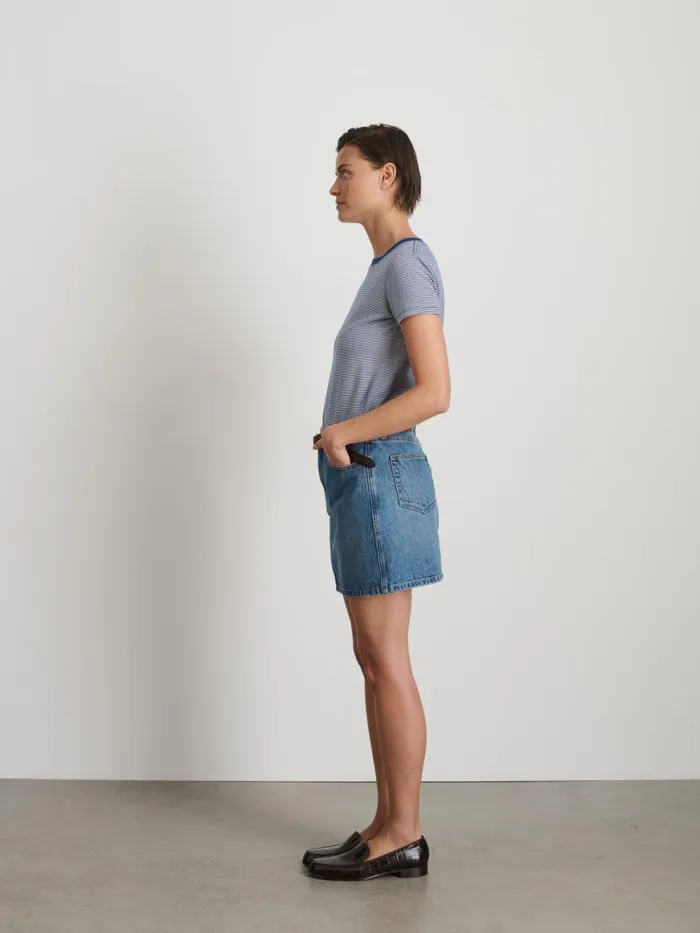 Alex Mill Andie Mini Skirt In Denim Copenhagen Medium Wash Women Dresses Skirts