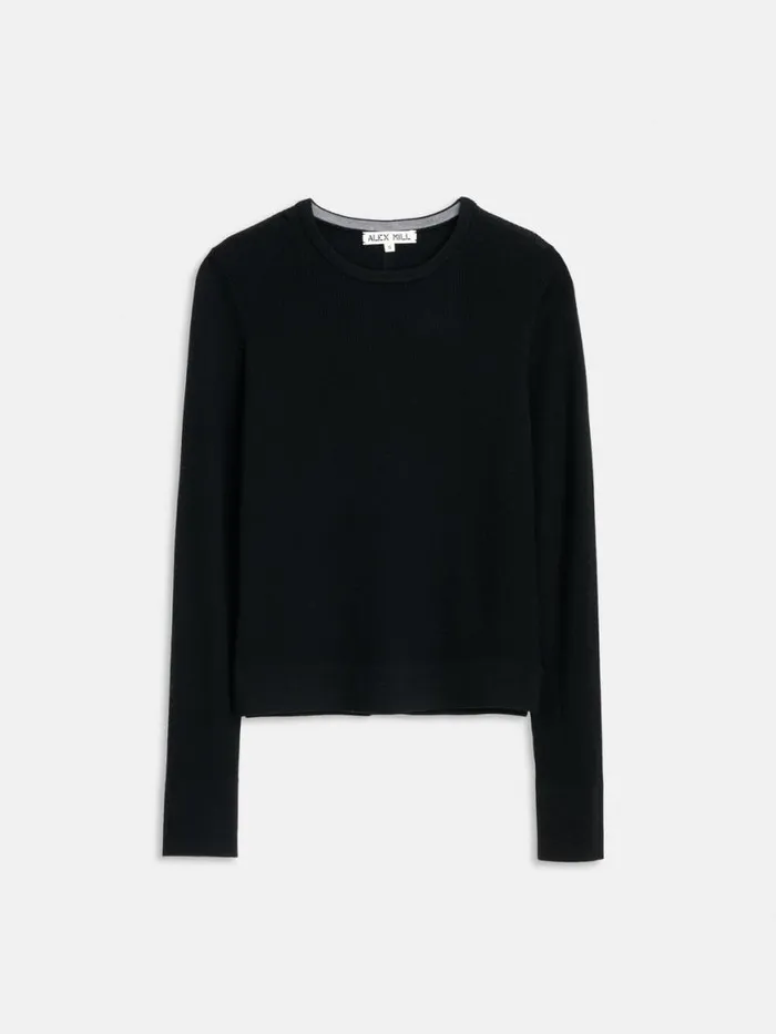 Alex Mill Ava Sweater Tee Black Women Sweaters