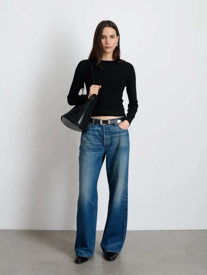 Alex Mill Ava Sweater Tee Black Women Sweaters Alex Mill Ava Sweater Tee Black Women Sweaters