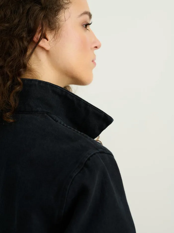 Alex Mill Britt Work Jacket In Recycled Denim Washed Black Women Jackets Outerwear