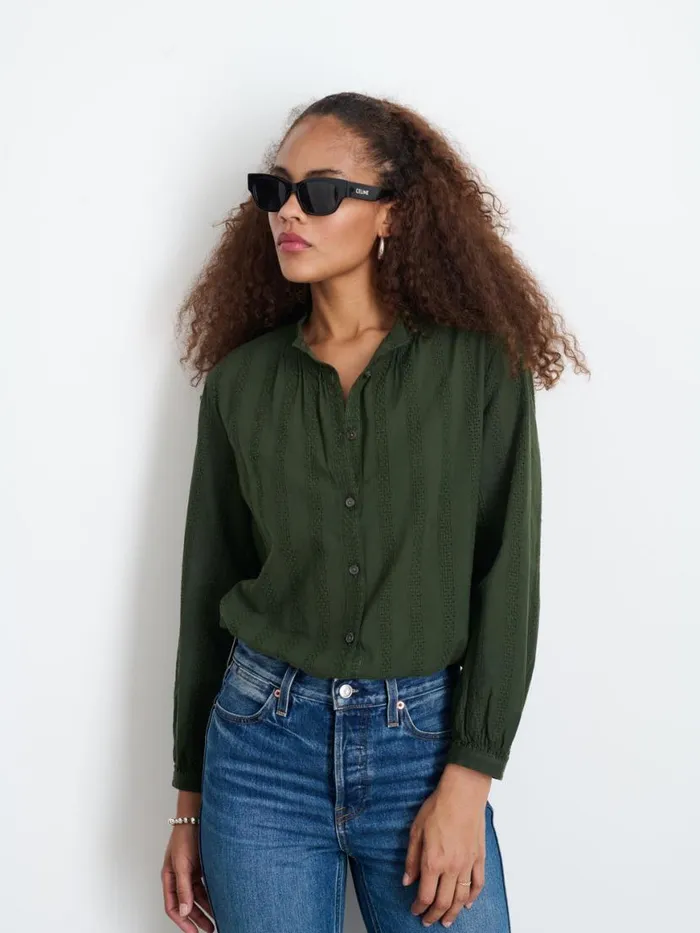 Alex Mill Cari Top Pine Needle Women Shirts Tops