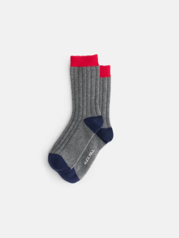 Alex Mill Cashmere Socks Heather Greynavyred Women Accessories