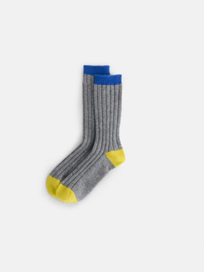 Alex Mill Cashmere Socks Heather Greyyellowblue Women Accessories