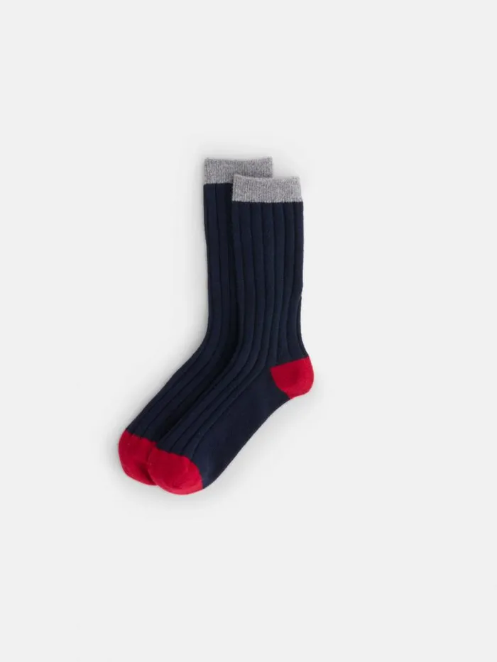 Alex Mill Cashmere Socks Navyredheather Grey Women Accessories