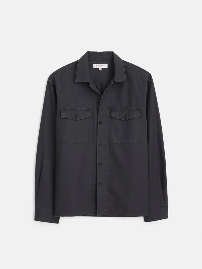 Alex Mill Field Shirt In Crosshatch Cotton Charcoal Men Shirts