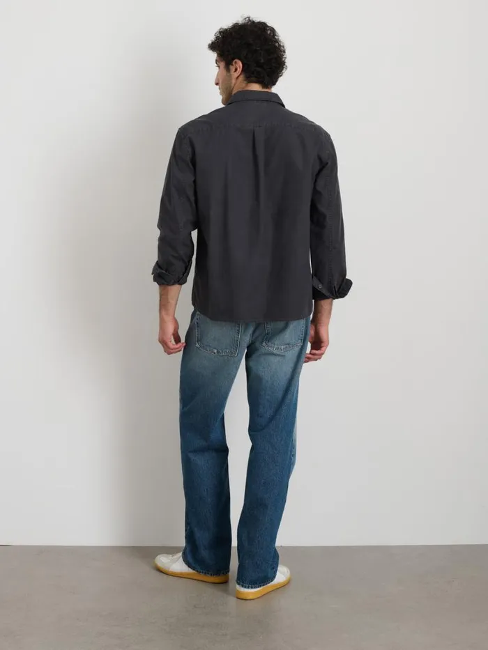 Alex Mill Field Shirt In Crosshatch Cotton Charcoal Men Shirts