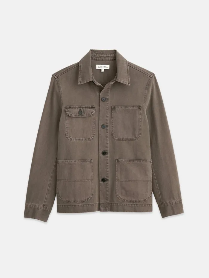 Alex Mill Garment Dyed Work Jacket In Recycled Denim Thyme Men Jackets Coats