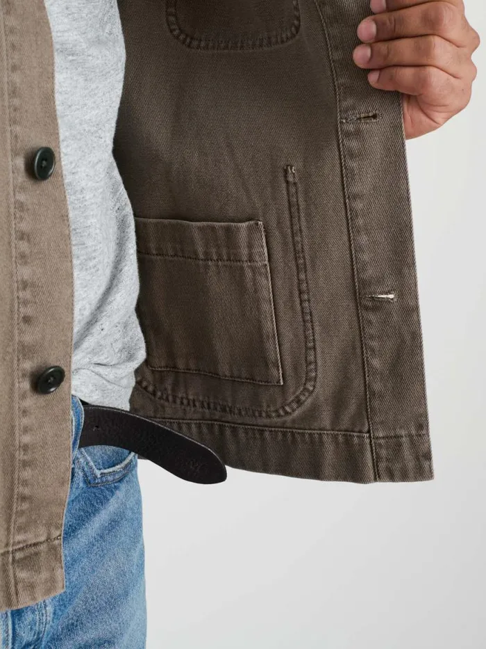 Alex Mill Garment Dyed Work Jacket In Recycled Denim Thyme Men Jackets Coats