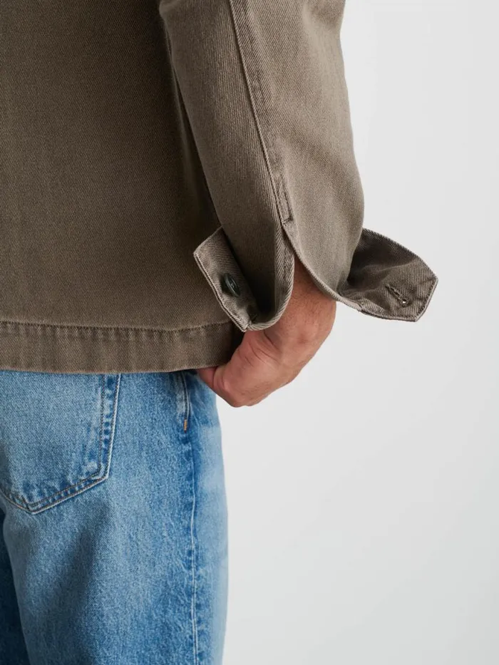 Alex Mill Garment Dyed Work Jacket In Recycled Denim Thyme Men Jackets Coats