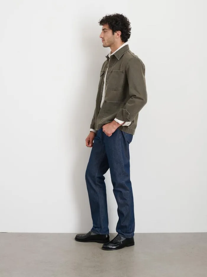 Alex Mill Garment Dyed Work Jacket In Recycled Denim Thyme Men Jackets Coats