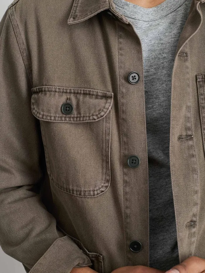 Alex Mill Garment Dyed Work Jacket In Recycled Denim Thyme Men Jackets Coats