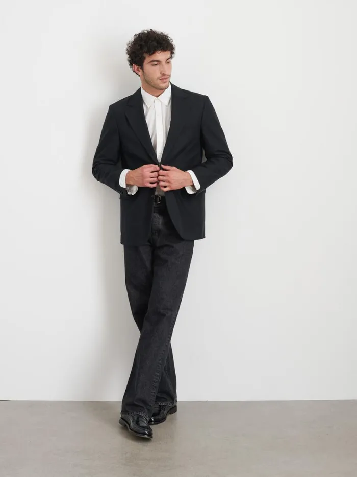 Alex Mill Grant Blazer In Cotton Twill Anthracite Men Suiting Blazers