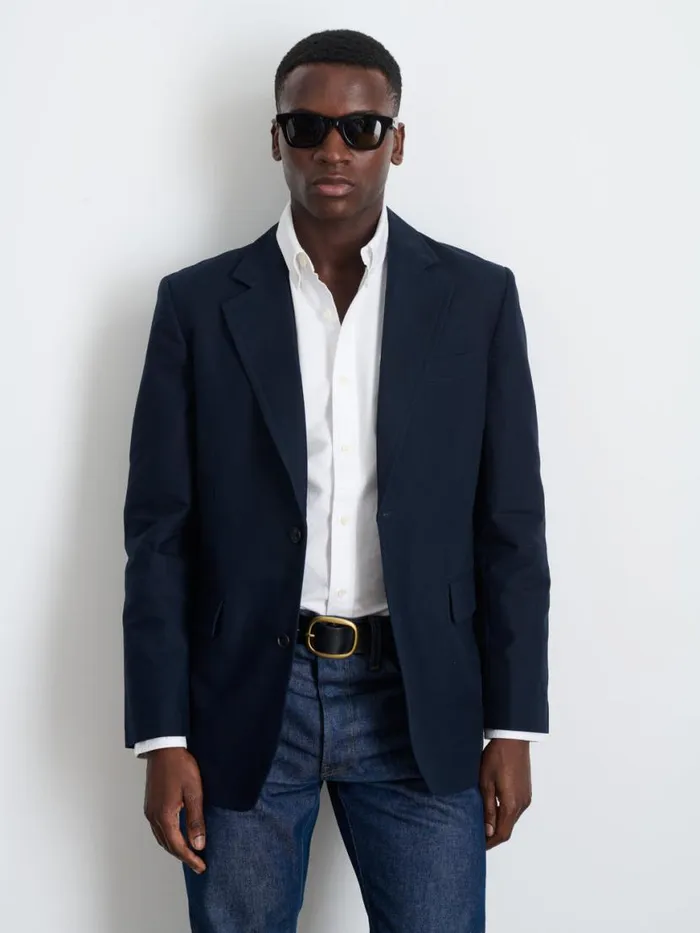 Alex Mill Grant Blazer In Cotton Twill Dark Navy Men Suiting Blazers