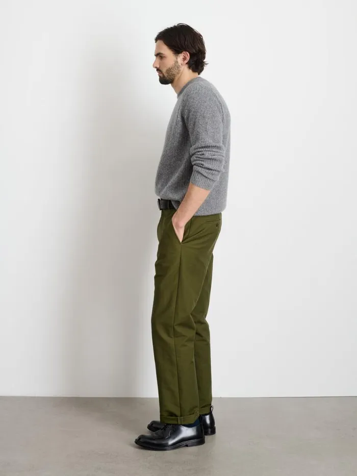 Alex Mill Grant Trouser In Cotton Twill Surplus Olive Men Pants Alex Mill Grant Trouser In Cotton Twill Surplus Olive Men Pants