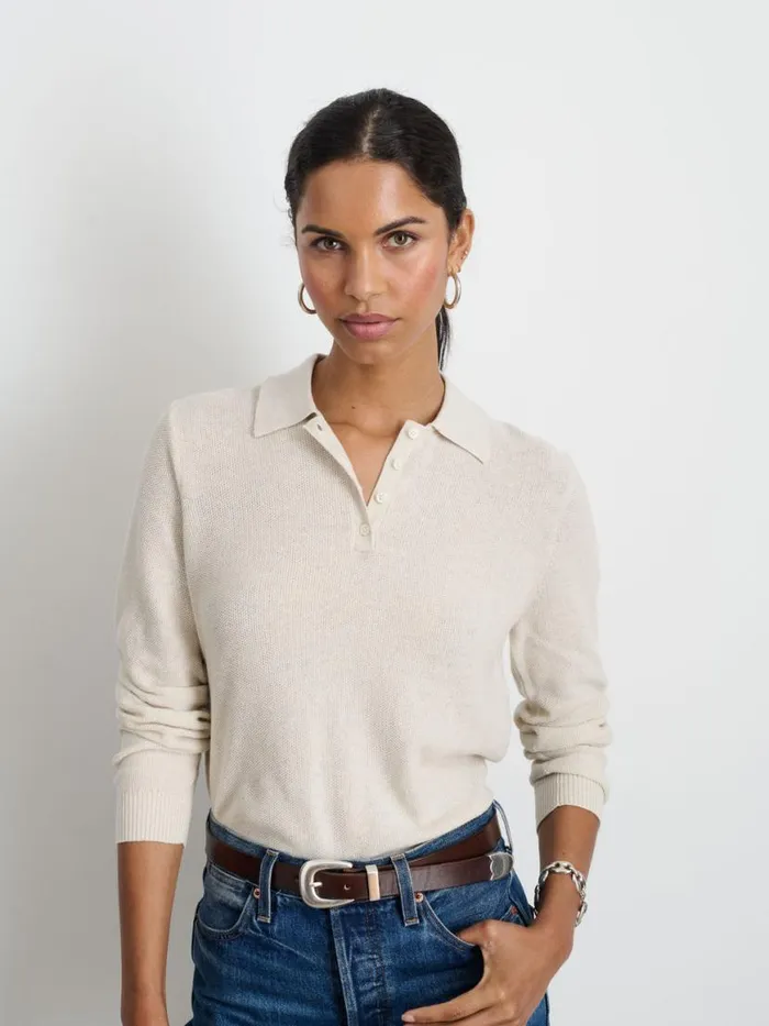 Alex Mill Jac Polo Sweater Oatmeal Women Sweaters
