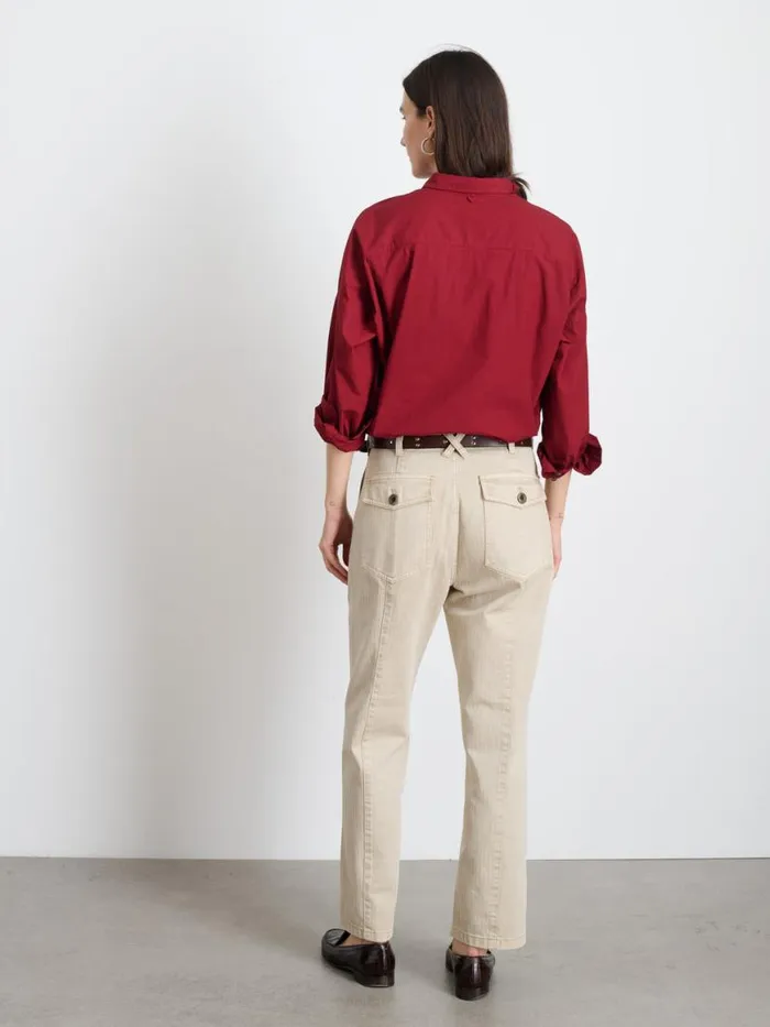 Alex Mill Jo Shirt In Cotton Poplin Maroon Women Shirts Tops