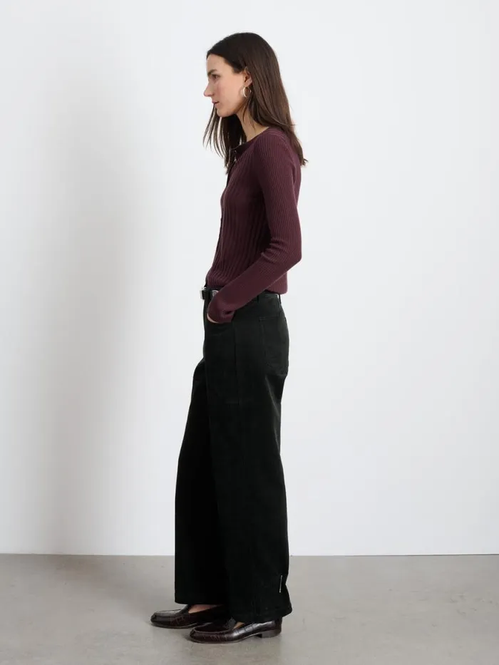 Alex Mill Kristin Ribbed Cardigan Mahogany Women Sweaters