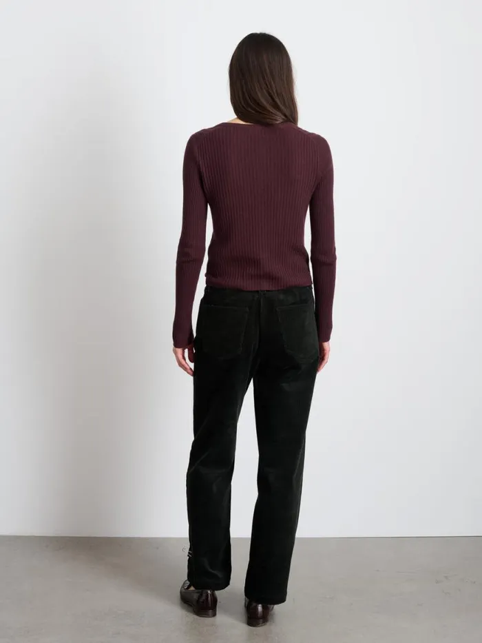 Alex Mill Kristin Ribbed Cardigan Mahogany Women Sweaters