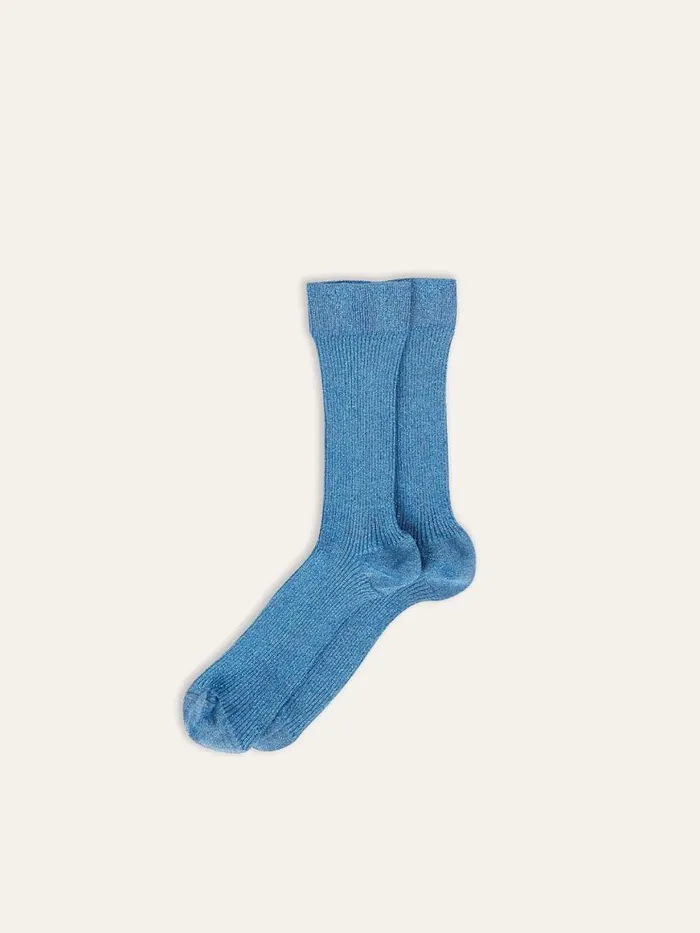 Alex Mill Maria La Rosa Lurex Socks Blue Women Accessories