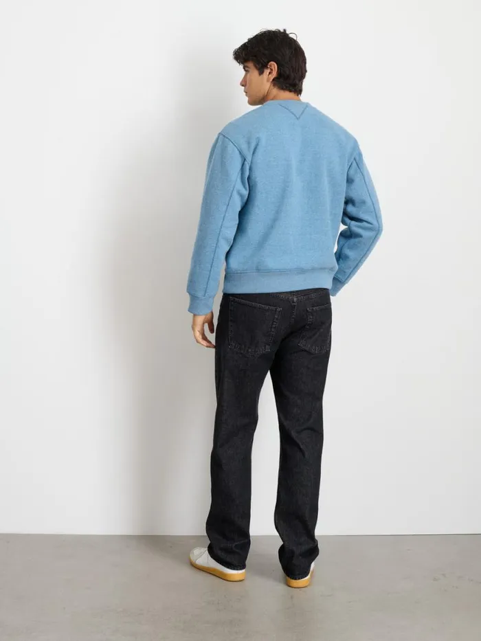 Alex Mill Marlon Sweatshirt In Cotton Fleece Heather Delft Blue Men Sweaters Sweatshirts