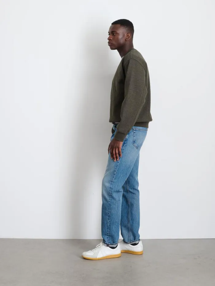 Alex Mill Marlon Sweatshirt In Cotton Fleece Heather Olive Men Sweaters Sweatshirts