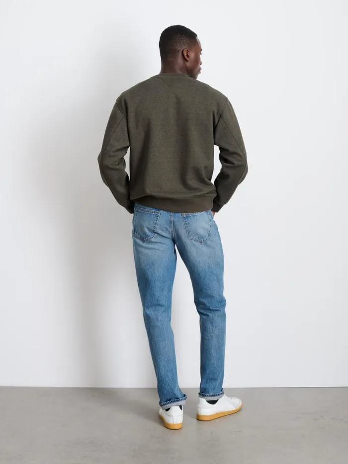 Alex Mill Marlon Sweatshirt In Cotton Fleece Heather Olive Men Sweaters Sweatshirts