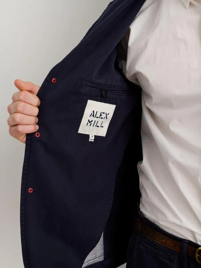 Alex Mill Mill Blazer In Vintage Wash Chino Dark Navy Men Suiting Blazers
