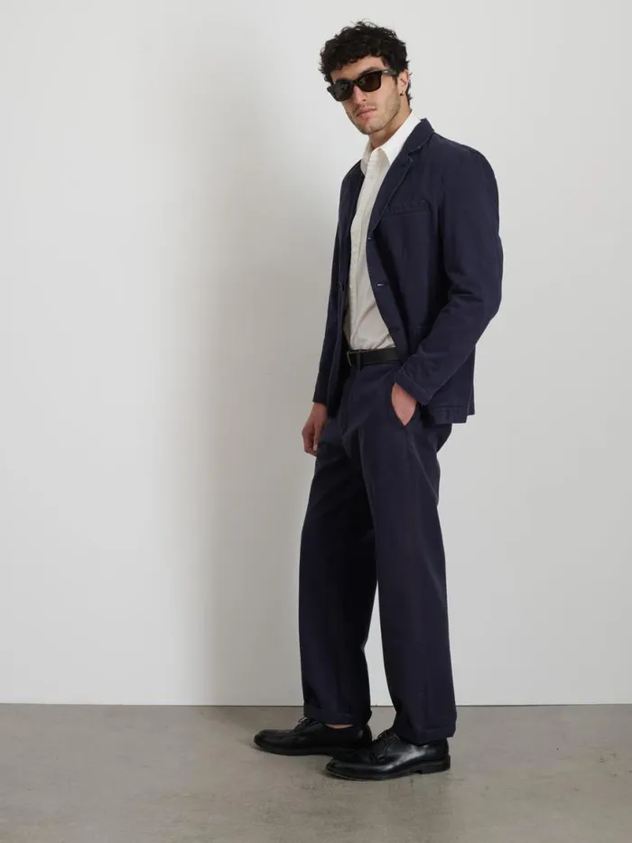 Alex Mill Mill Blazer In Vintage Wash Chino Dark Navy Men Suiting Blazers