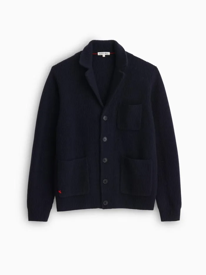 Alex Mill Mitchell Cardigan In Washed Cashmere Navy Men Sweaters Sweatshirts