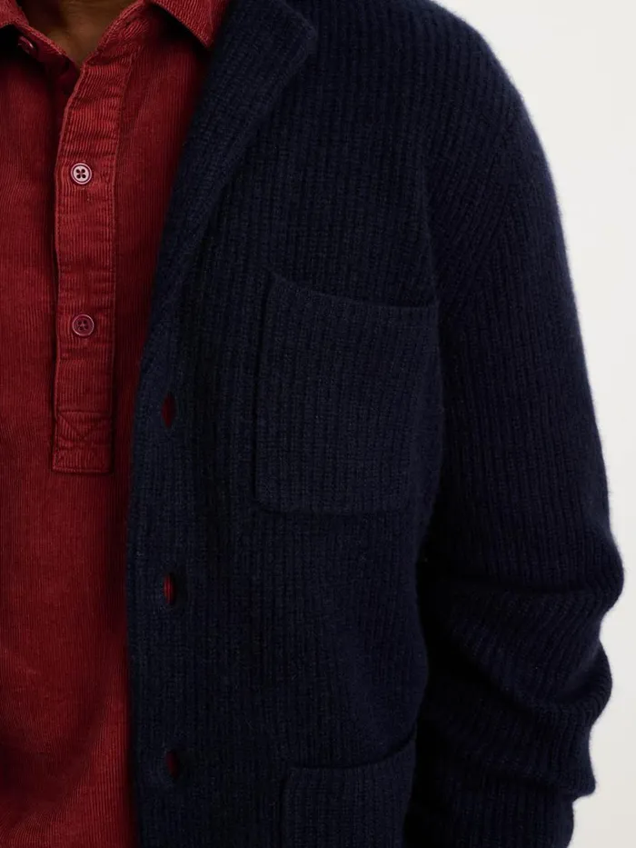 Alex Mill Mitchell Cardigan In Washed Cashmere Navy Men Sweaters Sweatshirts
