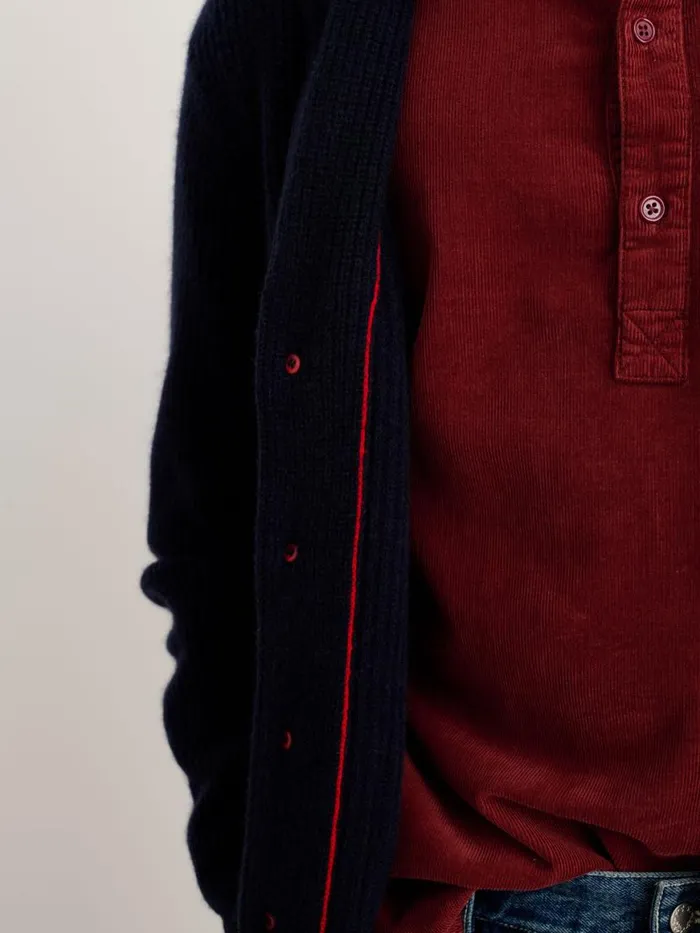 Alex Mill Mitchell Cardigan In Washed Cashmere Navy Men Sweaters Sweatshirts