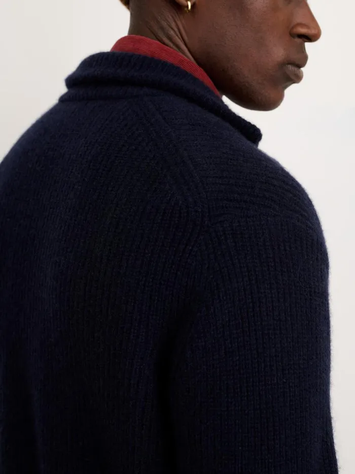 Alex Mill Mitchell Cardigan In Washed Cashmere Navy Men Sweaters Sweatshirts