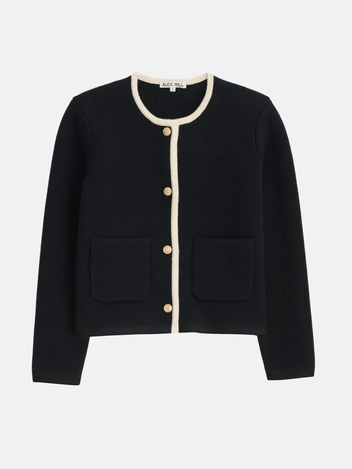 Alex Mill Paris Sweater Jacket Blackivory Women Sweaters